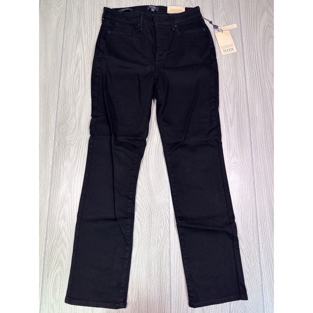 NYDJ HR Sheri Slim Straight Jeans In Black Size 6